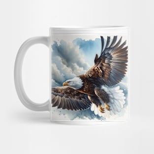 Sovereign Skies: Majestic Bald Eagle Watercolor Mug